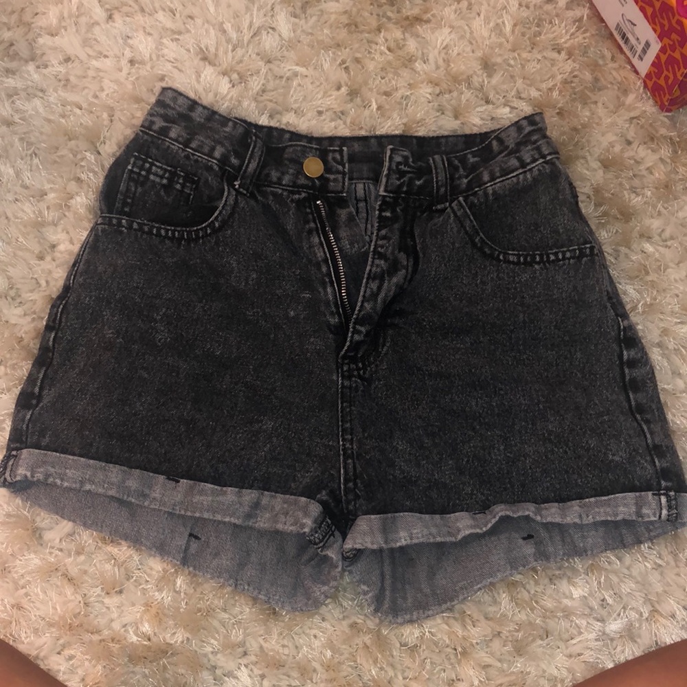 Black washed out Jean shorts